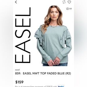 859:  EASEL BNWT TOP FADED BLUE (R2)